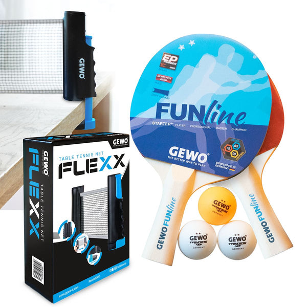 Gewo Set 1x Bat Set Double Fun + 1 x Net Flexx