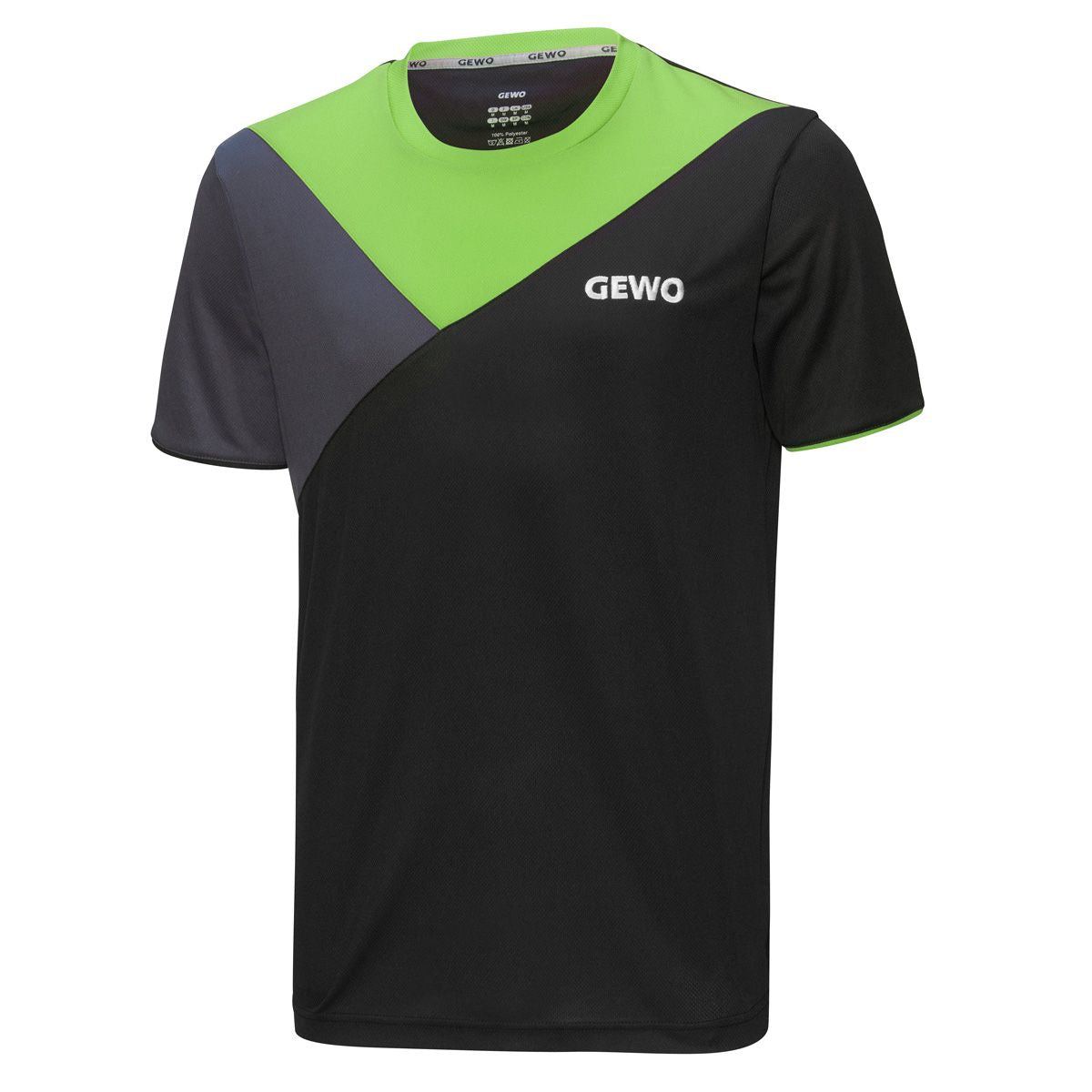 Gewo T-Shirt Toledo black/lime