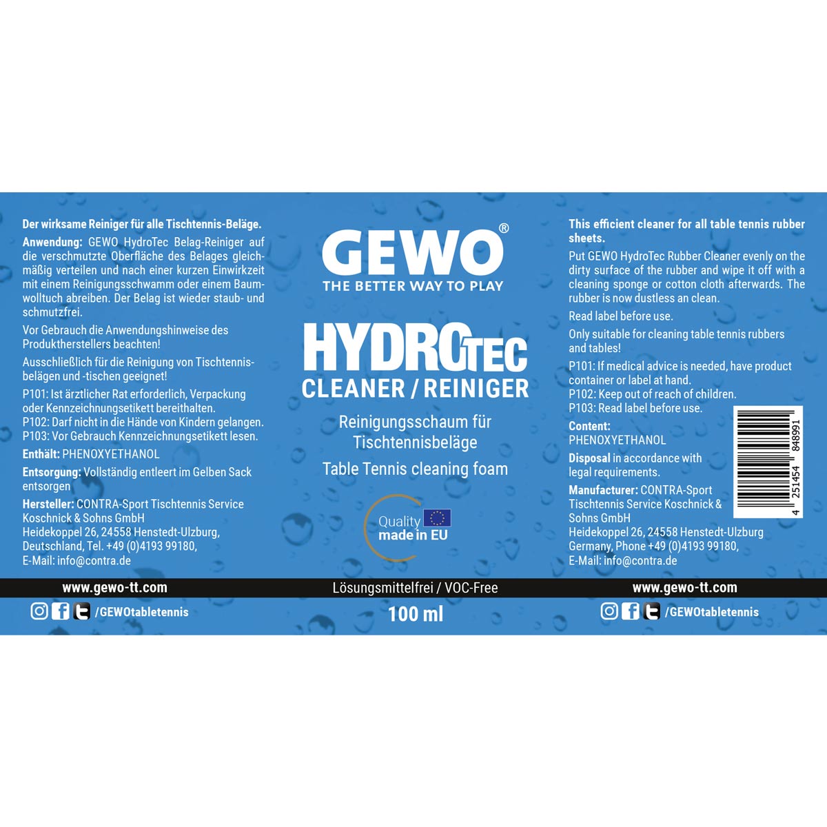Mousse nettoyante Gewo HydroTec 100ML