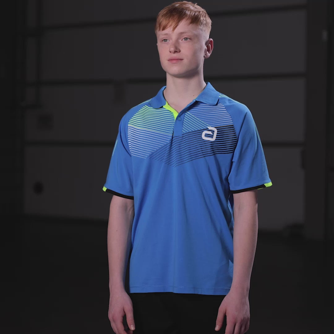 Laad video: Andro Shirt Avos Katoen blauw/geel