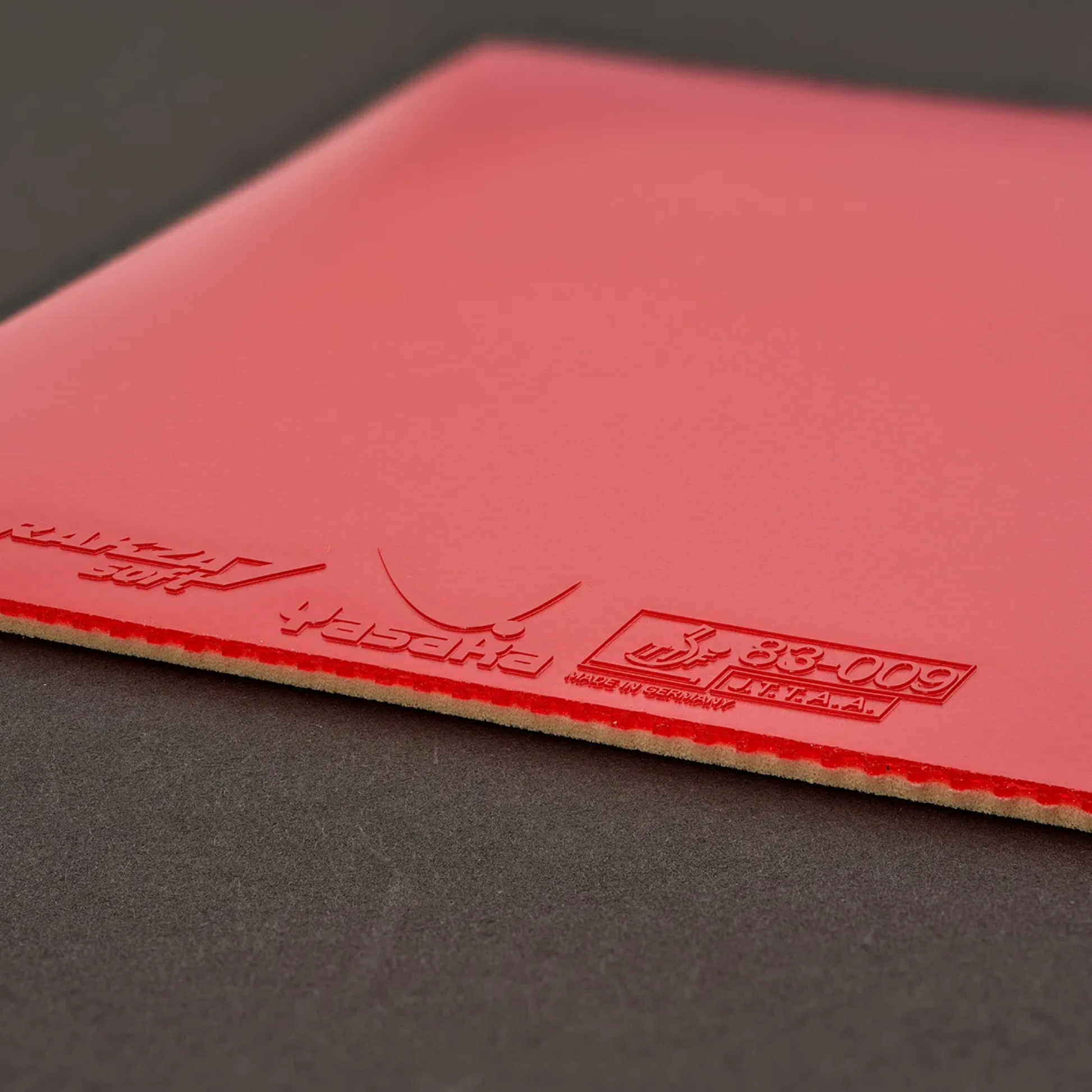 Close-up of Yasaka Rakza 7 Soft rubber surface