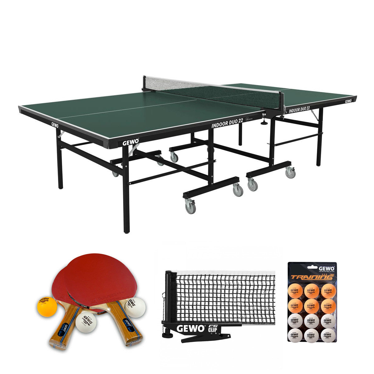 Gewo Set Tafeltennistafel Indoor Duo groen